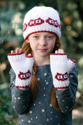 Hoot Sweet Hat & Mitts Triona Murphy Hat and Mitts Knitting Patterns