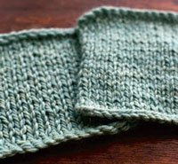 Tightening your stitch is the fastest, easiest way to beef up a yarn. Here, just two needle sizes was enough to do the trick and to stop sweater pilling.