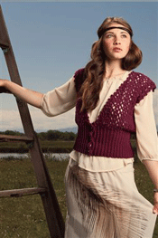 The wide crochet ribbing band is perfect for this vest.