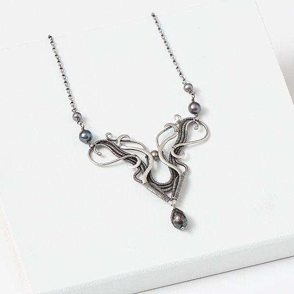 wire jewelry: Aries pendant by Sarah Thompson from Woven in Wire