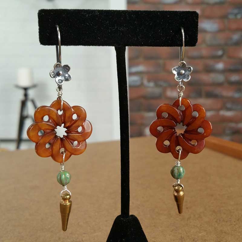 Frida Khalo inspired earwires and earring design by Kate Richbourg, for Beads, Baubles & Jewels
