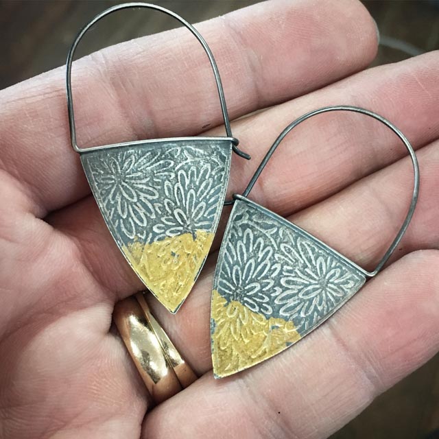 Keum Boo Earrings 1 by Francesca Watson of The Makery.