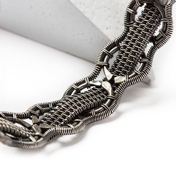 wire jewelry: Interlace Bracelet by Sarah Thompson from Woven in Wire
