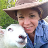 Kate Larson with Lamb