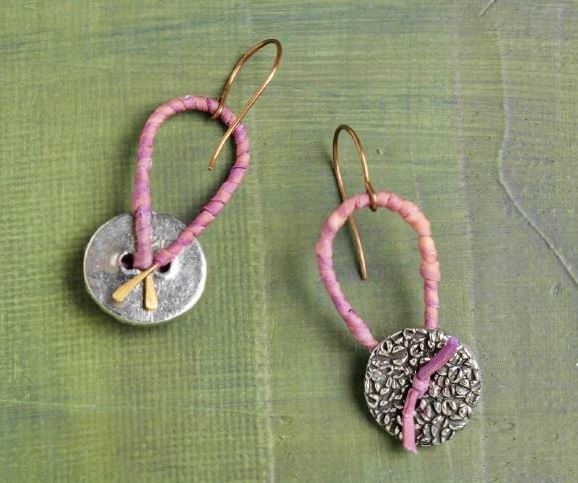 make earrings with buttons and cord