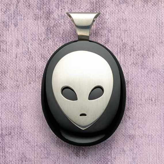 jewelry design: Is Anyone Out There? Alien Pendant by Roger Halas