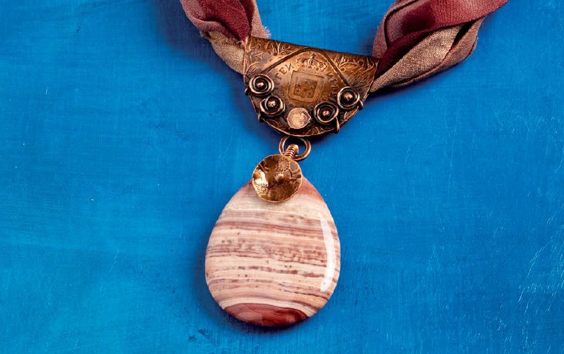 Sedona gemstone pendant by Keirsten Giles- metal jewelry from Wire + Metall by Denise Peck and Jane Dickerson