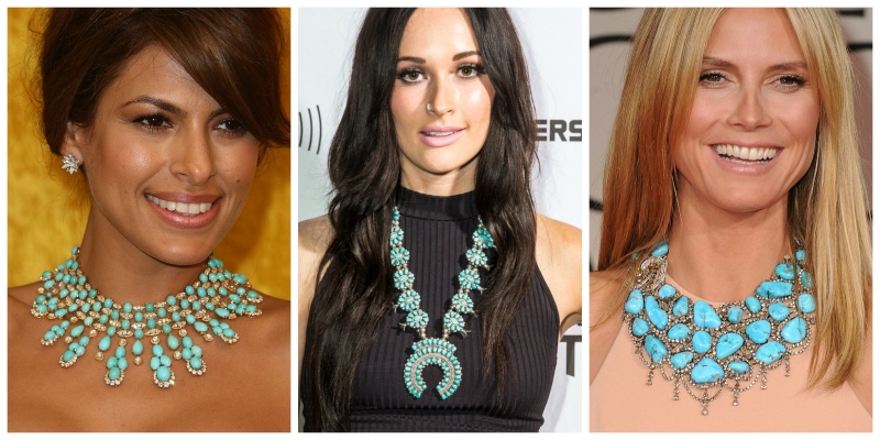 Bead Weaving a Southwest-Inspired Piece of Jewelry. Left: Eva Mendes, photo by Steve Granitz/WireImage/Getty Images; Center: Kacey Musgraves, photo by Roger Kisby/Getty Images; Right: Heidi Klum, photo by Steve Granitz/WireImage/Getty Images