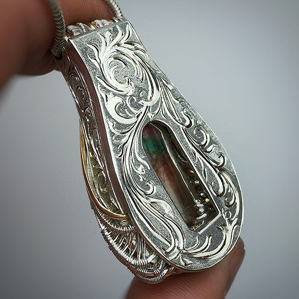 Synthesis 1 (back) by jewelry artist C. D. Davis