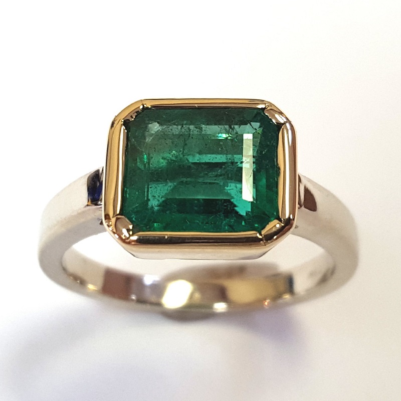 emeralds: Wearing a ring set with an emerald-cut emerald like this one would be enough to make anyone feel better. Photo courtesy Trios Studio.