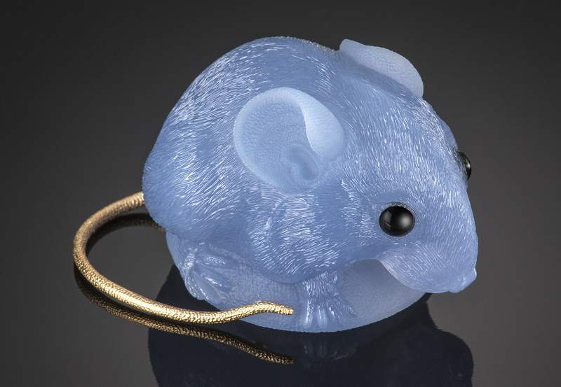 carved gemstones: Blue chalcedony is also loved by gemstone carvers for its hardness, durability and polish. Photo Robert Weldon, courtesy Pala International.