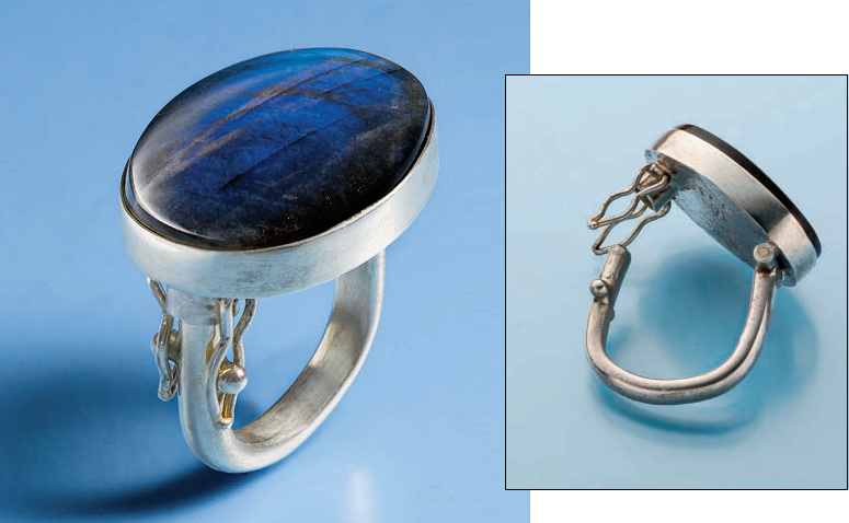Judy Hoch’s Hinged Ring with Cabochon appeared in Lapidary Journal Jewelry Artist September/October 2013. Photo: Jim Lawson