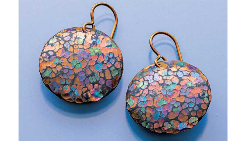Andoized niobium metal earrings