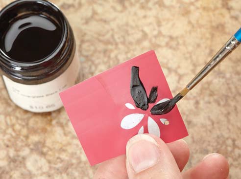 using stencils, from Mastering Torch-Fired Enamel by Barbara Lewis
