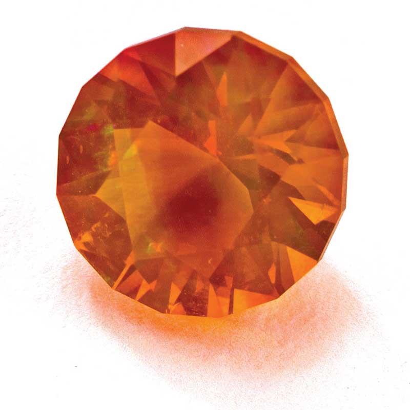 Fire opal cut by Jim Perkens